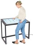 Displays2go 43" Interactive Touch Desk with PCAP Touchscreen – Digital Display Desk, Wheelchair Accessible, Touchscreen Kiosk for Retail & Education – Black