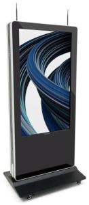 Displays2go 2-Sided Interactive Touch Screen Kiosk, 24" LED, 1080p, 10pt IR Touch, WiFi, Android 11