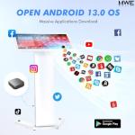 MWE 32 Inch Touch-screen Self Service Kiosk, Floor Standing Digital Signage Display, FHD Information Kiosk, 2 Speakers, Interactive Display for Mall Navigation/Self-Ordering/Advertising/Retail Store