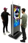 Displays2go 2-Sided Interactive Touch Screen Kiosk, 24" LED, 1080p, 10pt IR Touch, WiFi, Android 11
