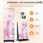 P1.86 GOB Spliceable LED Poster Screen with Flight Case, Foldable LED Digital Signage Advertising Display Kiosk with Publishing System, Portable Digital Poster for Events and Rentals (2 Panels), Black