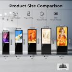 YCKJNB 37 inch Indoor Digital Signage IPS Floor Standing Digital Kiosks Interactive Displays with WiFi HDMI/USB Input Auto AD Player, Android OS Black