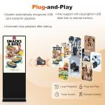 YCKJNB 37 inch Indoor Digital Signage IPS Floor Standing Digital Kiosks Interactive Displays with WiFi HDMI/USB Input Auto AD Player, Android OS Black