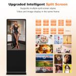 YCKJNB 37 inch Indoor Digital Signage IPS Floor Standing Digital Kiosks Interactive Displays with WiFi HDMI/USB Input Auto AD Player, Android OS Black