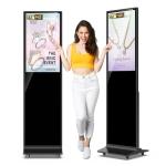 JASZDOT 32/43/55/65 Inch Digital Signage Display, LCD Screen Advertising Display Kiosk Interactive Totem Floor Standing Auto AD Player with USB/HDMI/WiFi Android OS (32'' Touch Screen)