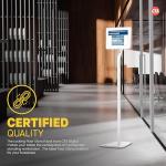 Anti-Theft Height Adjustable Kiosk Floor Stand CTA Secure Lockable Store Kiosk W/Height Adjustable Mechanism | for iPad 7/8/9 iPad Pro 11” Inch Samsung & Microsoft Tablets - White (PAD-PARAFDW)