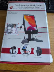 CTA Digital Dual Kiosk Stand – CTA Dual Security Kiosk Stand with Locking Case, Cable, and 360-Degree Rotating Base – Compatible with iPad 7th/ 8th/ 9th Gen 10.2-inch, iPad Air 4, (PAD-ASKB10) – Black