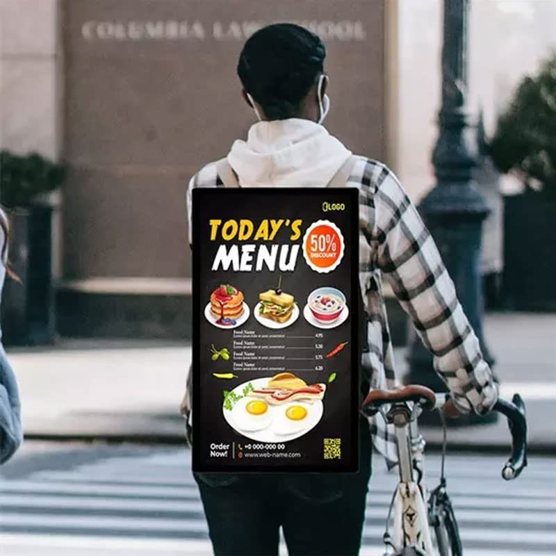 21" LCD Video Ad Backpack, 1920x1080 Resolution, Touch Screen