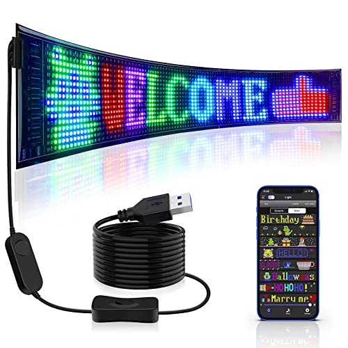 RAYHOME Flexible USB LED Store Sign, App-Controlled Animation