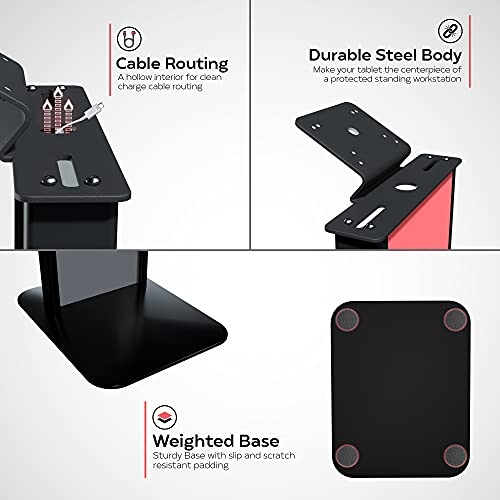Premium customizable floor stand for iPad Air, iPad Pro, Surface Go, Galaxy Tab S5E