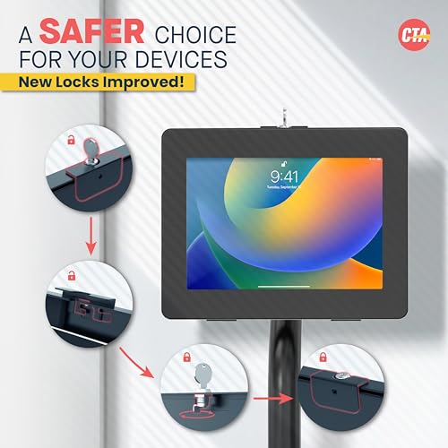CTA Premium Height-Adjustable Security Kiosk for Tablets