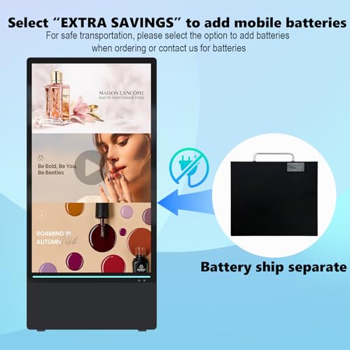 43" Outdoor Rechargeable Digital Signage Display: 4K UHD