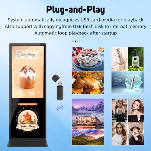 55" Indoor Digital Signage Touchscreen Kiosk Android OS