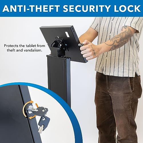 Universal Tablet Floor Stand Kiosk with Anti-Theft Locking
