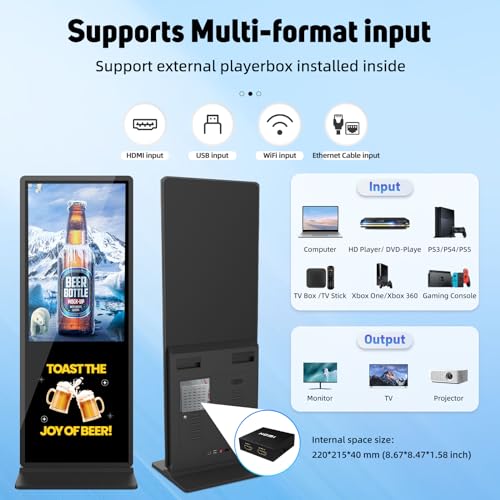 55" Indoor Digital Signage Touchscreen Kiosk Android OS