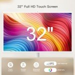 Fiteye 32-Inch Portable TV with Incell Touch Screen | 6G RAM+128G Storage | 1080P TV on Wheels | Bestie Screen Built-in | 8H Video Play Time | Android OS | Full Swivel Rotation | Voice Remote Control