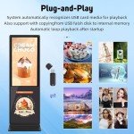 YCKJNB 37 inch Indoor Digital Signage IPS Floor Standing Digital Kiosks Interactive Displays with WiFi HDMI/USB Input Auto AD Player, Android OS Black