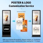 YCKJNB 37 inch Indoor Digital Signage IPS Floor Standing Digital Kiosks Interactive Displays with WiFi HDMI/USB Input Auto AD Player, Android OS Black