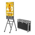 QIXZOCV 43 Inch Mobile Digital Signage Displays Kiosk with Flight Case, Portable Photo Booth Stand by with Screen Mirroring App Publishing, Advertising Display Poster, Android OS