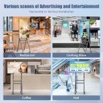 QIXZOCV 43 Inch Mobile Digital Signage Displays Kiosk with Flight Case, Portable Photo Booth Stand by with Screen Mirroring App Publishing, Advertising Display Poster, Android OS