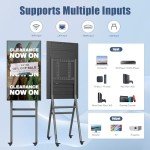 QIXZOCV 43 Inch Mobile Digital Signage Displays Kiosk with Flight Case, Portable Photo Booth Stand by with Screen Mirroring App Publishing, Advertising Display Poster, Android OS