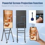QIXZOCV 43 Inch Mobile Digital Signage Displays Kiosk with Flight Case, Portable Photo Booth Stand by with Screen Mirroring App Publishing, Advertising Display Poster, Android OS