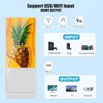 Digital Signage Kiosk Non-touchscreen,8GB+128GB Android 11,Floor Standing Lcd Digital Signage, Commercial Interactive Advertising Display Screen,Digital Signage with Auto Media Player (White, 50 Inch)