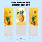 Digital Signage Kiosk Non-touchscreen,8GB+128GB Android 11,Floor Standing Lcd Digital Signage, Commercial Interactive Advertising Display Screen,Digital Signage with Auto Media Player (White, 50 Inch)