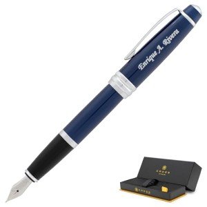 Personalized Cross Bailey Fountain Pen - Blue Chrome