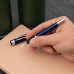Personalized Cross Bailey Fountain Pen - Blue Chrome