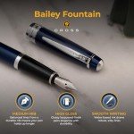 Personalized Cross Bailey Fountain Pen - Blue Chrome
