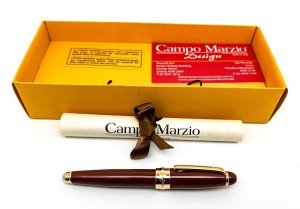 Campo Marzio Mini Brown Gold Trim Fountain Pen