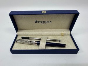 Waterman Hémisphère Blue Rollerball Pen with Chrome Trim