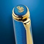 Pelikan M200 Golden Lapis Fountain Pen - Broad
