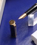 Waterman Laureat Blue Marble Fountain Pen, M Nib