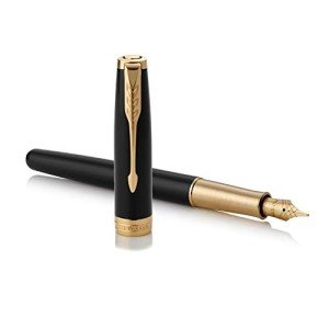 PARKER Sonnet Black GT Fountain Pen - Fine Point