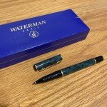 Waterman Laureat Green Marble Ballpoint Pen Set