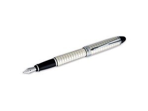 Aurora Ipsilon Quadra Silver Fine Fountain Pen