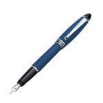 Aurora Blue Velvet Resin Fountain Pen with Chrome Trims