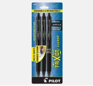 Pilot Frixion Clicker Fine Point Gel Pens, Black