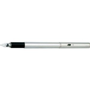 Aurora Chrome Hastil Fountain Pen - Broad Nib