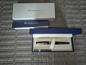 Waterman Expert Black Gold Trim Fountain Pen