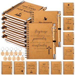 Elegant Christian Spiral Notebooks with Inspirational Pens