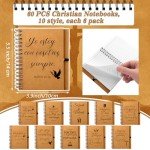 Elegant Christian Spiral Notebooks with Inspirational Pens