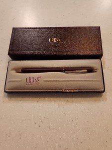 Burgundy Vintage Cross Ballpoint Pen with Gold Trim