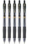 Pilot G2 Bold Black Gel Pens - Pack of 5
