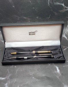 Mont Blanc Meisterstück Gold Trim Ballpoint & Pencil