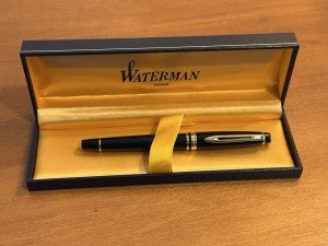 Waterman Expert Black Ballpoint Pen with Gold Trim