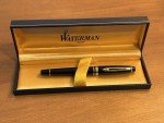 Waterman Expert Black Ballpoint Pen with Gold Trim
