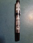 Art Deco Chrome Fountain Pen with 14k Nib
